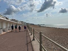 Intrepid walkers heading out along the front from St Leonards, heading towards Hastings